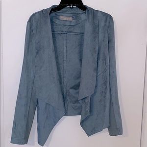 Light blue faux suede blazer